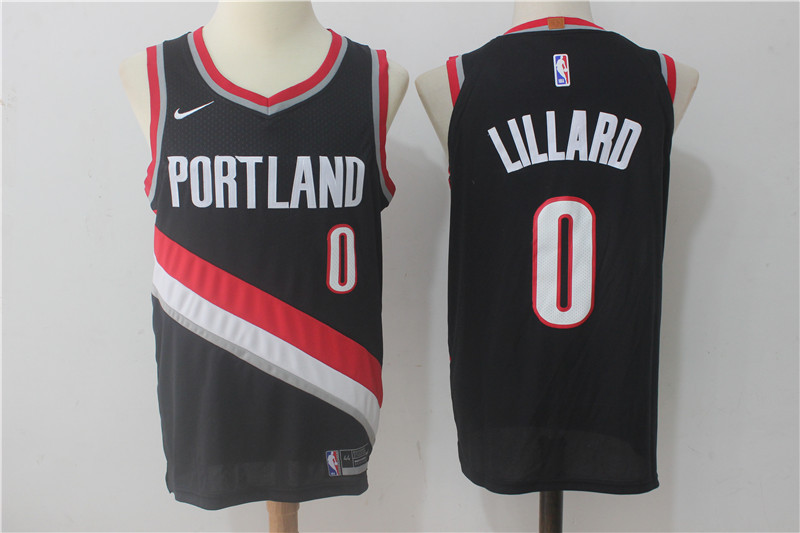Men Portland Trail Blazers #0 Lillard Black Game Nike NBA Jerseys